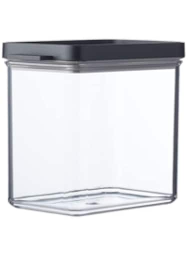 . Omnia Rectangular Storage Jar, 1100 ml Capacity, Black