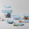LocknLock Classic Plus Rectangle Food Container 385ml (PACK of 2) &ndash; Mint, Airtight Leakproof, BPA-Free, Microwave &amp; Freezer Safe