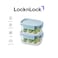 LocknLock Classic Plus Rectangle Food Container 385ml (PACK of 2) &ndash; Mint, Airtight Leakproof, BPA-Free, Microwave &amp; Freezer Safe
