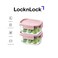 LocknLock Classic Plus Rectangle Food Container 385ml (PACK of 2) &ndash; Pink, Airtight Leakproof, BPA-Free, Microwave &amp; Freezer Safe