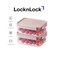 LocknLock Classic Plus Rectangle Food Container 1.65L (PACK of 2) &ndash; Pink, Airtight Leakproof, BPA-Free, Microwave &amp; Freezer Safe