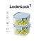 LocknLock Classic Plus Square Food Container 860ml (PACK of 2) &ndash; Mint, Airtight Leakproof, BPA-Free, Microwave &amp; Freezer Safe
