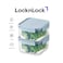 LocknLock Classic Plus Square Food Container 1.25L (PACK of 2) &ndash; Mint, Airtight Leakproof, BPA-Free, Microwave &amp; Freezer Safe