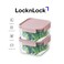 LocknLock Classic Plus Square Food Container 1.25L (PACK of 2) &ndash; Pink, Airtight Leakproof, BPA-Free, Microwave &amp; Freezer Safe