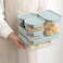 LocknLock Classic Plus Rectangle Food Container 385ml (PACK of 3) &ndash; Mint, Airtight Leakproof, BPA-Free, Microwave &amp; Freezer Safe