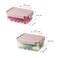 LocknLock Classic Plus Rectangle Food Container Set (2.75L+1.65L) &ndash; Pink, Airtight Leakproof, BPA-Free, Microwave &amp; Freezer Safe