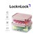 LocknLock Classic Plus Rectangle Food Container Set (2.75L+1.65L) &ndash; Pink, Airtight Leakproof, BPA-Free, Microwave &amp; Freezer Safe
