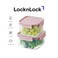 LocknLock Classic Plus Square Food Container Set (1.25L+860ml) &ndash; Pink, Airtight Leakproof, BPA-Free, Microwave &amp; Freezer Safe