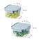 LocknLock Classic Plus Square Food Container Set (1.25L+860ml) &ndash; Mint, Airtight Leakproof, BPA-Free, Microwave &amp; Freezer Safe