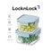 LocknLock Classic Plus Square Food Container Set (1.25L+860ml) &ndash; Mint, Airtight Leakproof, BPA-Free, Microwave &amp; Freezer Safe