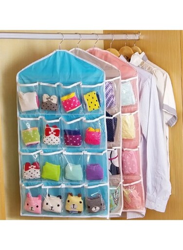 Right traders Multifunction 16 Pockets Socks Shoe Toy Underwear Sorting Storage Bag Door Wall Hanging Closet Organizer Random Colour