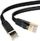 GamerTek CAT 8 Flat Ethernet Cable 5M &ndash; High-Speed Gaming LAN Cable, Gold-Plated Connectors &ndash; Black