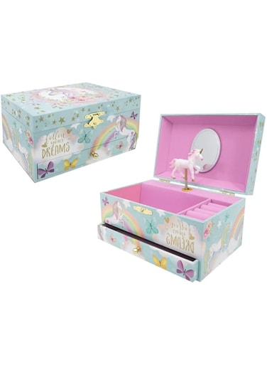 AMERTEER Unicorn Music Jewelry Box - Musical Decoration Box for Girls and Boys - Perfect Christmas Gifts - Dancing Unicorn, Velvet Interior, Keepsake Organizer for Jewelry, Trinkets, and Memories