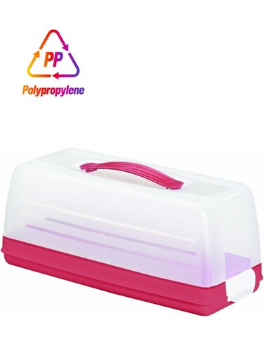 Rectangular Tart Box High With Lid Red 34 Cm