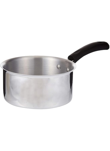 Raj Aluminum Saucepan with Black Handle ,18 cm, RSSP22, Tea Pan , Rice Pan , Sauce Pan , Milk Pan , Coffee Pan