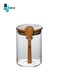 Plastic Spice Box Set with Lid and Spoon, Suitable for Home and Kitchen Use, Glass Storage Jar with Bamboo Lid and Bamboo Spoon for Tea, Coffee, Flour, Sugar, Candy, Biscuits, Spices