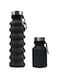Collapsible Travel Water Bottle 500ml Reusable Leakproof BPA Free for kids and adults Ideal for outdoor activities School, Sports, Hiking and GYM water bottle with smart bottom storage (Black)