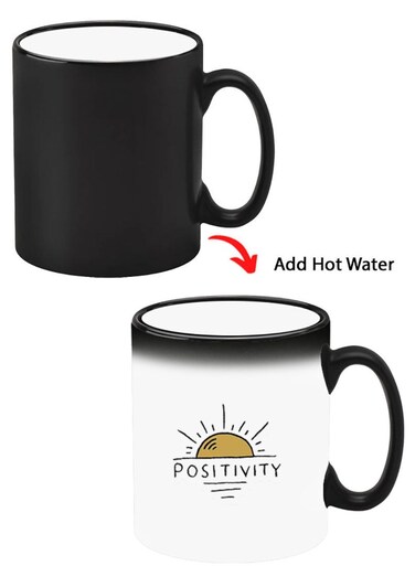 Color Changing Heat Sensitive Ceramic Mug, Image Revealed When HOT Liquid is Added! Positivity