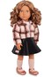 Our Generation Ana Doll With Plaid Shacket And Leather Skirt