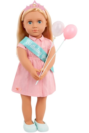 Our Generation Brenna Birthday Doll With Pink Dress