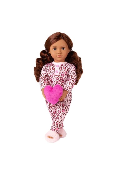 Our Generation Doll With Leopard Pajama &amp; Heart Pillow, Gracia BD31739Z