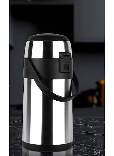 2.5 L Stainless Steel Airpot Flask   Hot and Cold Beverages, Comfortable to Hold and Easy to Carry   Suitable for Indoor and Outdoor Use, Home, Camping   2 Years Warranty GVF5262N