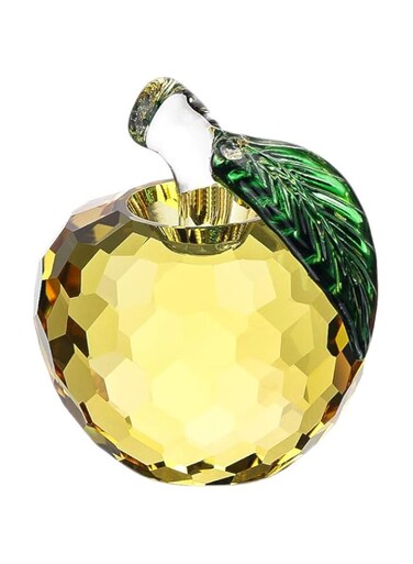 FRECI Christmas Crystal Apple Figurine Craft Collection Home Decoration Car Ornaments Figurine Miniature Souvenir Gifts - Yellow