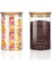 Glass Jars for Food Storage, Airtight Glass Food Canisters for Home and Kitchen, BPA Free Containers with Bamboo Lids for Candy, Rice, Coffee, Tea, Cookie, Sugar, Flour, Pasta, Nuts, 2 Pack 34oz