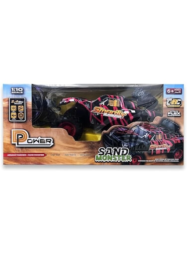 D-Power 1:10 R/C 2.4G Sand Monster Car with USB Cable Remote Controller &ndash; Red   Extreme Flex Suspension   Ages 6+ up