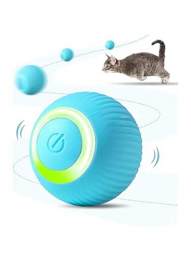 ZALBYUY Intelligent Interactive Cat Toys Ball with LED Lights, Cat Toys, Automatic Moving Rolling Ball for Indoor Cats, Cat Automatic Toy