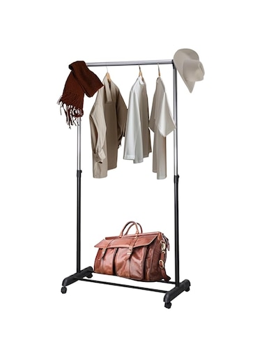 WT-EASYCARE Cloth Hanger   Steel and Plastic Multipurpose Garments Rack   Clothes Hanging Rail with Bottom Shelves for Shoes, Hats   Clothes Rack and Closet Organizer   Freestanding Clothes Hanger