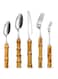 MAKINGTEC Bamboo Silverware Set Natural Bamboo Flatware Set Hand Crafted Bamboo Cutlery Utensils (4 sets, 20 Cutlery Pieces, Silver)