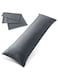 Linen Klub Long Body 1Pc Stripe Pillowcase - 100% Microfiber with envelope closure, Soft and Durable Quality, Size : 45 x 125cm , Dark Grey