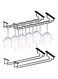 MOCOUM 4 Pack 15.6" Wine Glass Rack Under Cabinet Stemware Rack, Wine Glass Hangers Rack Wire Wine Glass Holder Storage Hanger Hold Up To 10 Wine Glasses for Cabinet Kitchen Bar (Black, 4 pack)