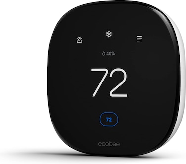 Ecobee Enhanced Smart Programmable Touch-Screen Wi-Fi Thermostat with Alexa, Black (International Version)