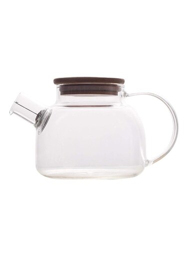 1000ML Borosilicate Glass Teapot With Bamboo Lid and Infuser Clear 1000ml