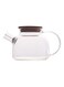 1000ML Borosilicate Glass Teapot With Bamboo Lid and Infuser Clear 1000ml