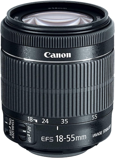 كانون عدسة تكبير EF-S 18-55 ملم f/3.5-5.6 IS STM (تغليف بالجملة)