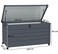Egardenkart, Outdoor Storage Box - 400L, Metal   Movable Garden Storage Box with Wheels, Hydraulic Rod for Lid   Lockable, Heavy Duty Storage Box Outdoor for Patio, Garden, Balcony Storage (Dark Grey)