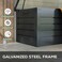 Egardenkart, Outdoor Storage Box - 400L, Metal   Movable Garden Storage Box with Wheels, Hydraulic Rod for Lid   Lockable, Heavy Duty Storage Box Outdoor for Patio, Garden, Balcony Storage (Dark Grey)