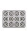 12-Piece Cup Mini Donut Pan Chrome 2.4x23.4x19.4cm