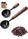 PCS Vintage Coffee Scoop, 30ml Coffee Measuring Spoon, Retro Stainless Steel Coffee Spoon with Wooden Handle