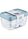 Hobby Life 1.2 Litre 3-Piece Plastic Trend Rectangular Storage/Food Saver Box Set, Transparent