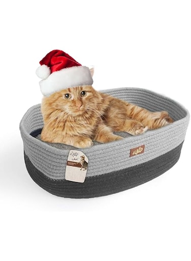 All For Paws Lamb Oval Cat Bed, Gray, 2129