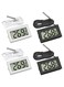 4x Digital LCD Thermometer Temperature Monitor with External Probe for Fridge Freezer Refrigerator Aquarium (2x Black 2x White)