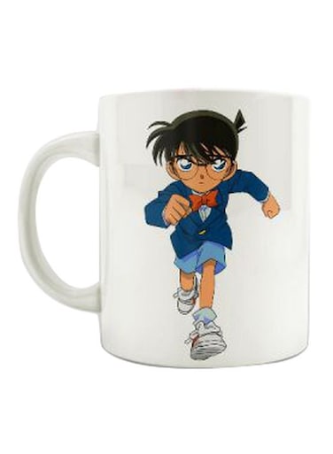 Cartoon Printed Ceramic Mug White/Blue/Beige