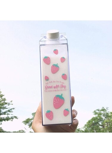 Cute Kawaii Mystery Milk Water Bottle 500ml &acirc;&euro;&ldquo; Reusable Leakproof Drinking Bottle for Kids &amp; Adults, Random Cute Cartoon Design for School, Office &amp; Travel