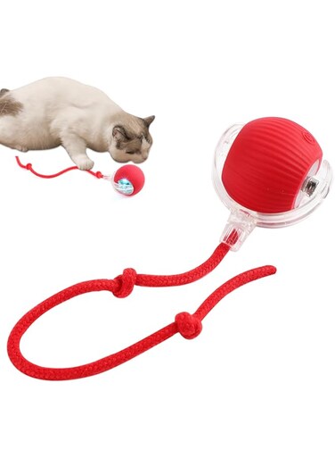 Luvandier Interactive Cat Ball Toy, Interactive Cat Toys, Interactive Dog Ball, Rolling Ball for Cat Dog, Interactive Cat Dog Toys Rolling Ball, Self-Entertainment Pet Supplies (Red)