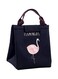 Flamingo Printed Portable Lunch Bag black One Sizecm