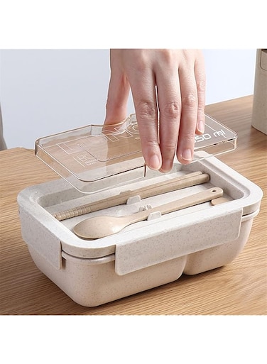 Bpa-Free and Food-Safe Durable, Leak-Proof Lunch Box with Spoon and Fork for Adults and Kids for On-the-Go Meal .